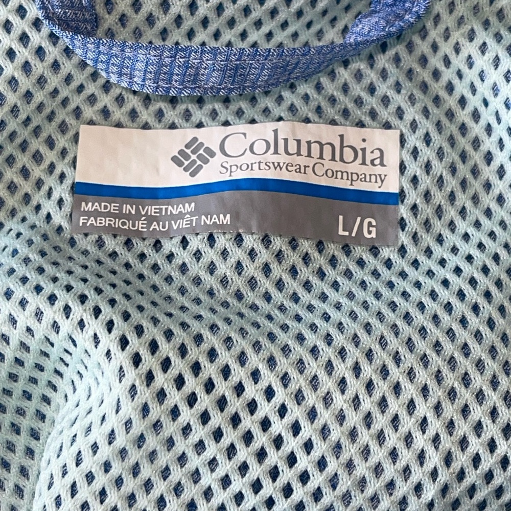 Columbia Blue Patterned Pullover Jacket With Zipp… - image 8